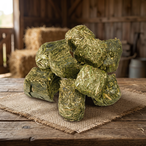 Heno de Alfalfa Premium en Pellets y Cubos para Caballos, Ganado, Cerdos, Peces y Perros - Empaque de 45kg/600kg |   ALFALPHA HAY - Product Image 2