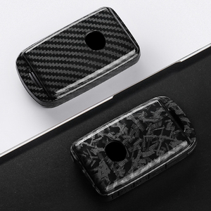 Funda Protectora de Fibra de Carbono para Llave de Coche con Cadena, Carcasa para Control Remoto Compatible con Mazda 3 6 <span class=keywords><strong>CX3</strong></span> CX30 CX5 CX8 CX9 CX50 CX60 - Product Image 1