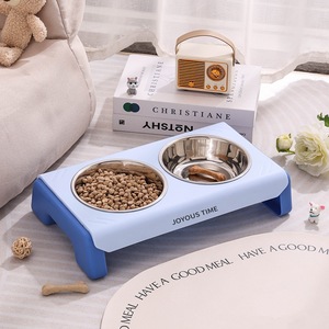 ชุดชามอาหารสัตว์เลี้ยงคู่ Joyous Time ชามสแตนเลสแบบยกสูงสำหรับแมวและสุนัข - Product Image 4
