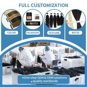 Estensioni per <span class=keywords><strong>Capelli</strong></span> Vergini Coreani con Doppio Nodo, Facile Installazione, Nuova Tendenza dalla Fabbrica Lanxun - Product Image 5