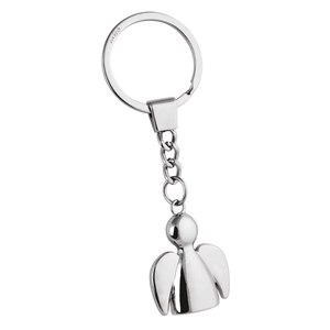 Portachiavi Angelo alla Moda a Forma di Cuore in Lega e Ottone con Moschettone, Portachiavi in Metallo Smaltato Stampato, Regalo - Product Image 1