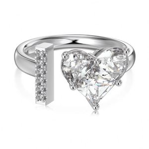 Dylam 26 Letters <b>Rings</b> for Women Sparkle 5A Cubic Zirconia Love Heart Initial I Open <b>Adjustable</b> <b>Rings</b> Jewelry Accessory Gifts - Product Image 1