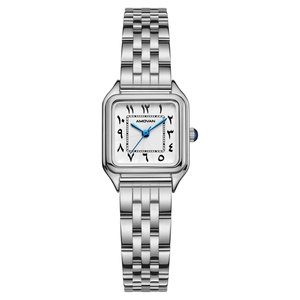 Montre pour femme AMOVAN <span class=keywords><strong>Vintage</strong></span> Gold Fashion Business Antique - Cadran à chiffres arabes rectangulaire Mouvement à <span class=keywords><strong>quartz</strong></span> Bracelet en acier inoxydable - Product Image 4