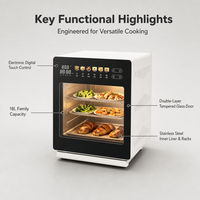 Four à vapeur et à cuisson 18L, four électrique de comptoir avec générateur de vapeur, 1600W, commande tactile