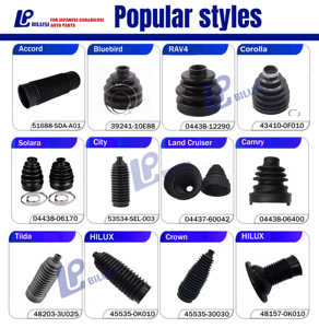 Bilusi Venta al por mayor Sistemas de transmisión automática Rótulas Botas de goma para Toyota Corolla AE100 <span class=keywords><strong>2004</strong></span>- OEM:43447-17041 43447-17021 - Product Image 3