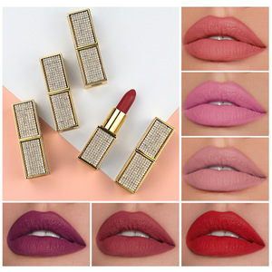 ลิปสติกเนื้อแมทท์ 14 สี แบบแท่งเพชร สำหรับมืออาชีพ รับผลิตแบรนด์ส่วนตัว กันน้ำ ไม่มีโลโก้ ลิปบาล์มวีแกน - Product Image 4