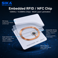 Carte intelligente RFID NFC multifréquence SIKA 13,56 MHz ISO, mini-étiquette étanche imprimable, OEM ODM, contrôle d'accès, serrure d'hôtel