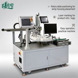 Máquina de Marcado Láser de 50w con Posicionamiento Rotatorio y Carcasa LED Personalizada para Grabar Información de la Empresa y Fecha de Producción - Product Image 1