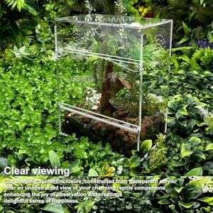 Novo Terrário Retangular de Acrílico para Répteis e Insetos, Gaiola para Aranha Saltadora, Camaleão e Lagarto, 1.0kg, Presente de Natal - Product Image 5