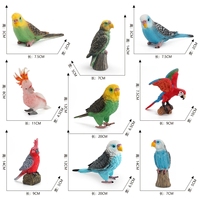 Jouets statiques solides d'animaux volants et d'oiseaux, modèle de perroquet, cacatoua, jouets décoratifs amusants