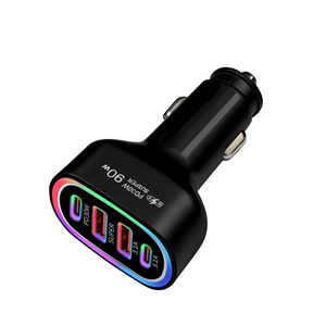 90W Car Charger Fast Charging Mobile Phone USB-C Quick Car Charger 4 Ports Car Lighter Adapter - Product Image 5