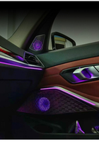 Grille de haut-parleur avec éclairage d'ambiance LED argenté style OEM pour BMW Série 3 G20 G28 2019-2025 – Amélioration du panneau de porte