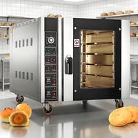 Four à convection professionnel robuste à double étage, 4 plateaux, pour boulangerie, restaurant, pizzeria, machines à pain