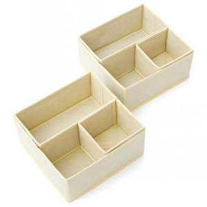 Juego moderno de 6 cajas de almacenamiento plegables de tela no tejida, organizador cuadrado de ropa - Product Image 1