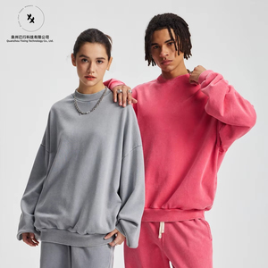 Sweat-shirt à capuche pour homme en coton épais 430G, personnalisé, de haute qualité, pour l'automne, avec effet tie-dye délavé et appliqué caché, vente en gros - Product Image 3