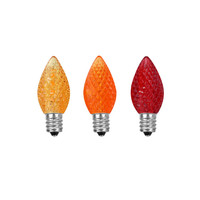 Nouveauté : Ampoules LED C7 Multicolores à Facettes avec Capteur, Lumières de Noël, 2700K Blanc Chaud, Décoratives Résidentielles, Filament SMD E12