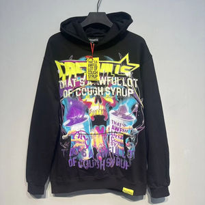 เสื้อฮู้ดดี้คุณภาพเยี่ยม ลายพิมพ์น้ำเชื่อมแก้ไอสุดเท่ ผ้าฝ้าย 100% ทรงคลาสสิกหลวมสบาย แบรนด์ดัง เสื้อฮู้ดดี้ผู้ชายลายน้ำเชื่อมแก้ไอ - Product Image 1