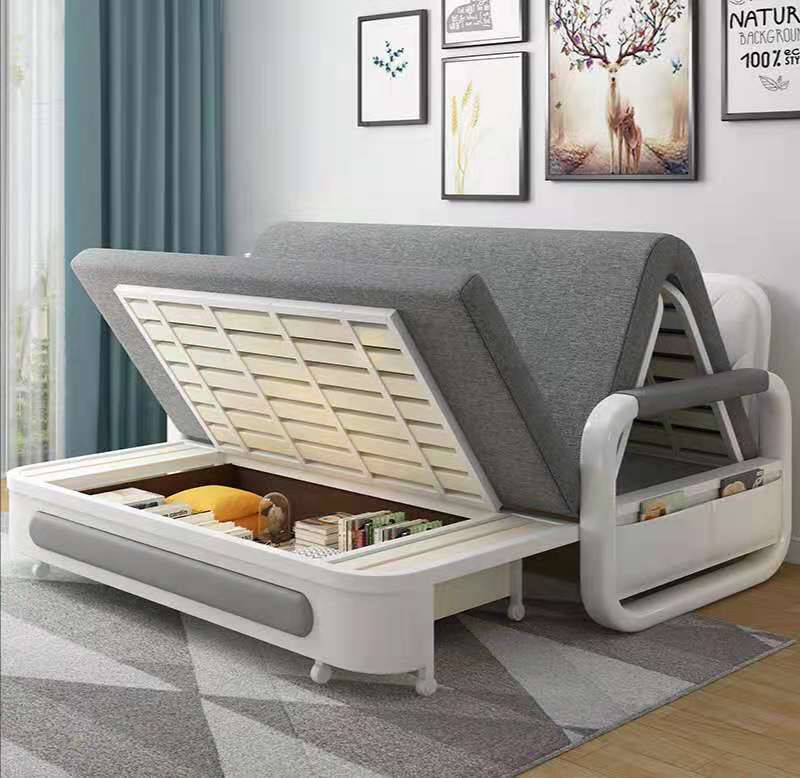 Cheap Upholstered Platform King fabric gray bed frame queen size Frame divan modern