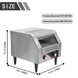 <span class=keywords><strong>Grille</strong></span>-<span class=keywords><strong>pain</strong></span> électrique commercial à bande transporteuse JIEYI TT-300 220V en acier inoxydable pour restaurant, boulangerie, sandwicherie, 2200W, 300 pièces/heure, 1 - Product Image 2