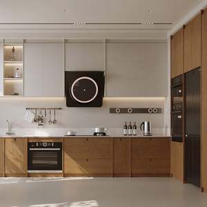 ตู้ครัวไม้โอ๊คปรับแต่งได้พร้อมช่องเก็บเครื่องใช้ไฟฟ้าในตัว - Product Image 1