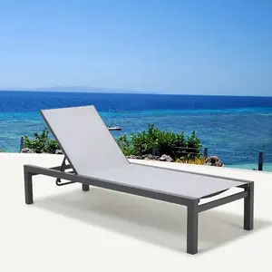 MANDELA Outdoor Espreguiçadeira Pátio Jardim Alumínio Lounge Chair Sun Espreguiçadeira Piscina Praia Cadeira