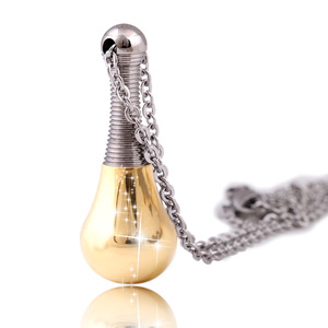 Collier pendentif goutte d'eau 32 mm, design flacon de parfum, acier inoxydable, or, or rose, acier noir, bijoux de mode pour usage quotidien - Product Image 5