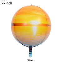 Globo de Aluminio de 22 Pulgadas con Diseño de Cielo Estrellado 4D Estereoscópico, Serie de Ocho Planetas del Sistema Solar: Sol, Luna, Marte, Júpiter, para Decoración de Fiestas