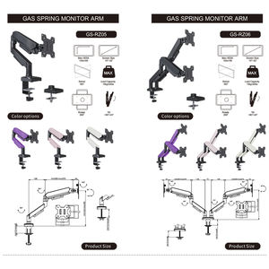 แขนยึดจอภาพแบบ Heavy Duty สีน้ำตาล สำหรับจอขนาด 10-32 นิ้ว ปรับระดับได้ แบบแก๊สสปริงเดี่ยว รองรับมาตรฐาน VESA 75*75, 100*100 มม. - Product Image 6