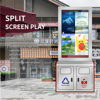 City Street tri intelligent 2 compartiments poubelles énergie solaire Double défilement publicité LED boîte à lumière poubelle