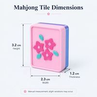 Jeu de Mahjong et de Poker Américain Imprimé en 3D Écologique et Durable, Motif Floral Papillon Rose, Mini Tuiles de Voyage pour Usage Domestique ou en Casino
