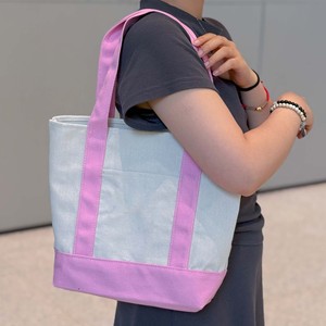 Reutilizável pano doce cor lona algodão sacola de compras para mulheres logotipo personalizado lona sacola em branco com bolsos e zíper - Product Image 3