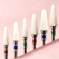 Embouts de ponceuse à ongles professionnels en céramique coniques, lime à ongles acrylique, embout de ponceuse en forme de flamme pour le nail art, la manucure, le gel, les cuticules, pour débutants