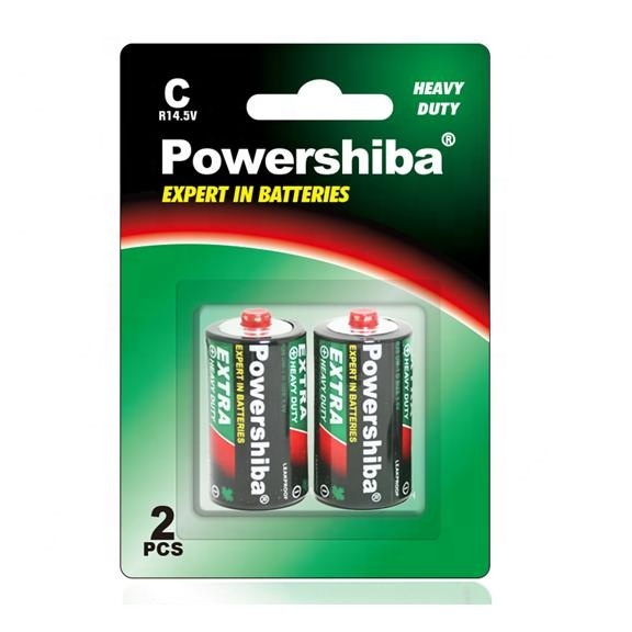 Supper Carbon Zinc 1.5V R14P C Size Dry Battery Cell Zinc Carbon Extra Heavy Duty for Toys Remote Control-Powershiba 3-Year