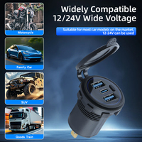 Prise USB ronde étanche IP65 12V 24V à charge rapide avec PD3.0 et 2 ports QC3.0 pour véhicule, automobile, bus, siège