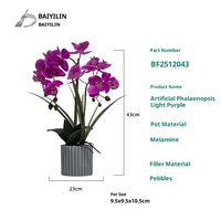 Ensemble de plantes en pot de fleurs de phalaenopsis de style nordique, ornement de bureau multi-pièces, décoration de maison en plastique, Noël, mariage