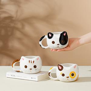 <span class=keywords><strong>Mug</strong></span> en céramique MSH Creative, motif chat mignon de dessin animé, design attrayant, pour le petit-déjeuner à la maison - Product Image 6