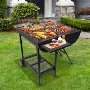 OWNSWING Griglia per Barbecue a Carbone Stile <span class=keywords><strong>Americano</strong></span>, Grande, per Esterni, Campeggio, Giardino, Portatile, con Tavolo Pieghevole - Product Image 6