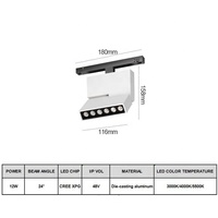 Rail en aluminium à montage magnétique DC48V Système d'éclairage intelligent Design moderne LED Track Light High CRI 90 3000K-6000K CCT Range 3 ans