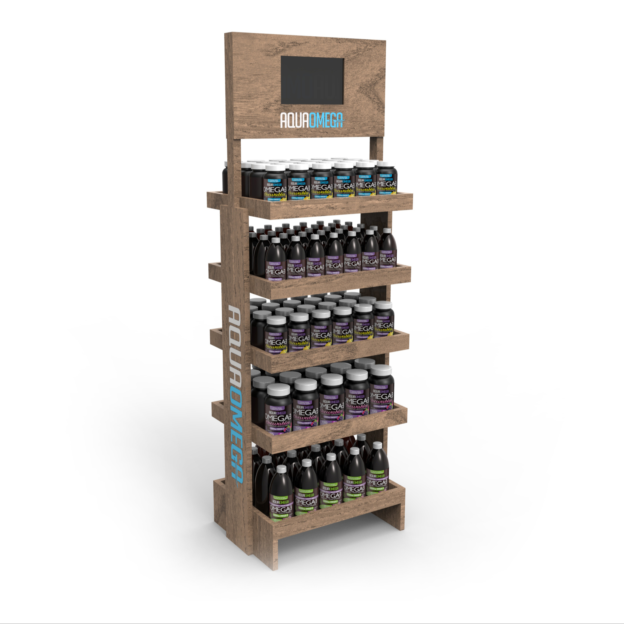 New Arrival Modern for Wood Beverage Bottle Display Rack Floor Standing for Grocery Stores — view 2