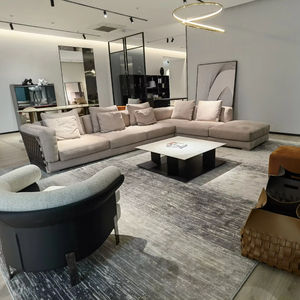 Sofá Seccional en Forma de L de Lujo para Sala de Estar, Sofá Italiano Gris, Sofás Grandes, Juego de Muebles de Sofá Moderno - Product Image 1