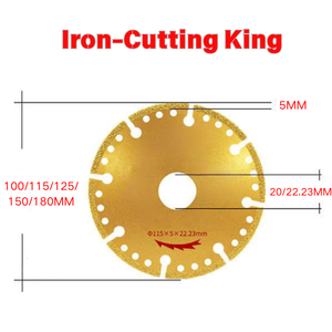ใบเลื่อยเพชรแบบสุญญากาศขนาด 100/115/125/150/180 มม. สำหรับตัดเหล็กเส้น เหล็กกล้าไร้สนิม และโลหะอื่นๆ - Product Image 1