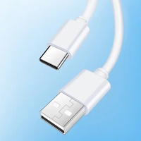 Câble de charge USB portable blanc 0,3 m 0,5 m 1A, câble de données de type C, charge rapide