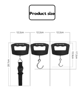 Balance à bagages numérique portable Quan&Heng 50 kg/110 lb, outil de pesage de valise à main avec écran LCD et crochet/ceinture
