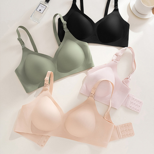 Soutiens-gorge d'<span class=keywords><strong>allaitement</strong></span> sans fil sans couture respirants de maternité à une main ouverte pour une utilisation quotidienne de <span class=keywords><strong>nuit</strong></span> femmes enceintes allaitantes - Product Image 3