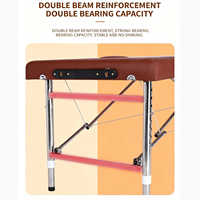 Table de massage et de spa portable à 3 sections en acier inoxydable à faible hauteur, idéale pour les salons de beauté professionnels et les salles de bain - Offre spéciale
