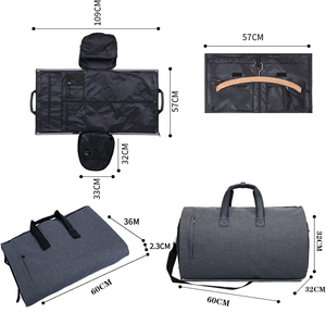 Bolsa de traje personalizada con correa para el hombro para hombres y mujeres, <span class=keywords><strong>Maleta</strong></span> colgante, bolsas de almacenamiento con compartimento para zapatos, 45 L - Product Image 4