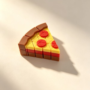 Statuette Modello 3D Stampate per Alleviare lo Stress, Divertenti Simulazioni di Pizza Pixel - Product Image 2