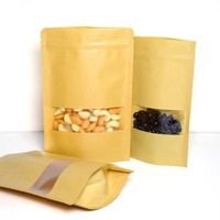 Sachets écologiques en papier kraft brun avec zip-lock pour biscuits avoine noix épices friandises pour animaux de compagnie grains de café sac