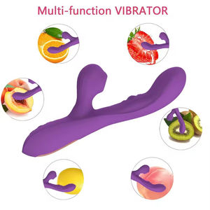Vibrateur triple G-Spot, stimulateur clitoridien et des mamelons, 3 en 1, avec fonctions de fouet et de succion, rechargeable par USB. - Product Image 2