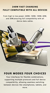 Hot-bán 4-in-1 Silicone USB nhanh sạc cáp dữ liệu thích ứng với đa thương hiệu điện thoại di động Silicone nhanh sạc cáp dữ liệu. - Product Image 4